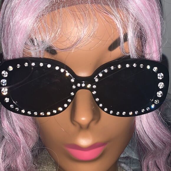 Black Oval Bling Shades main image 5